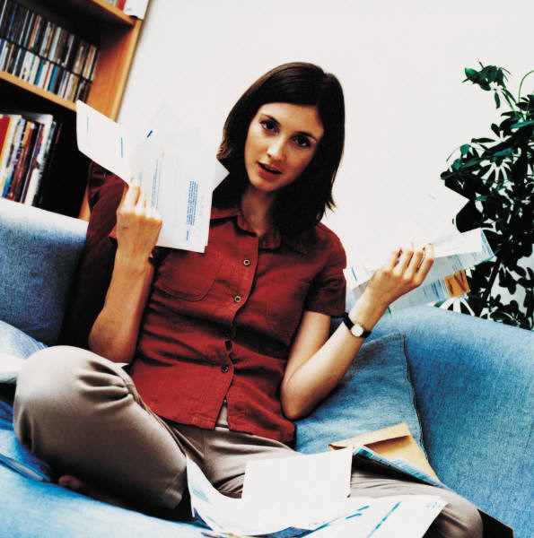 Woman Struggling Bills Woman Struggling Bills